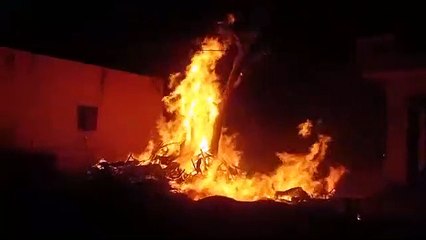 The fire broke out among the population