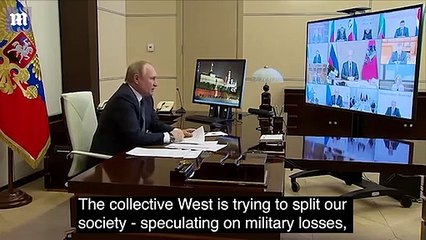 Putin speech Warns 'scum' traitors that Russians will 'spit them out'
