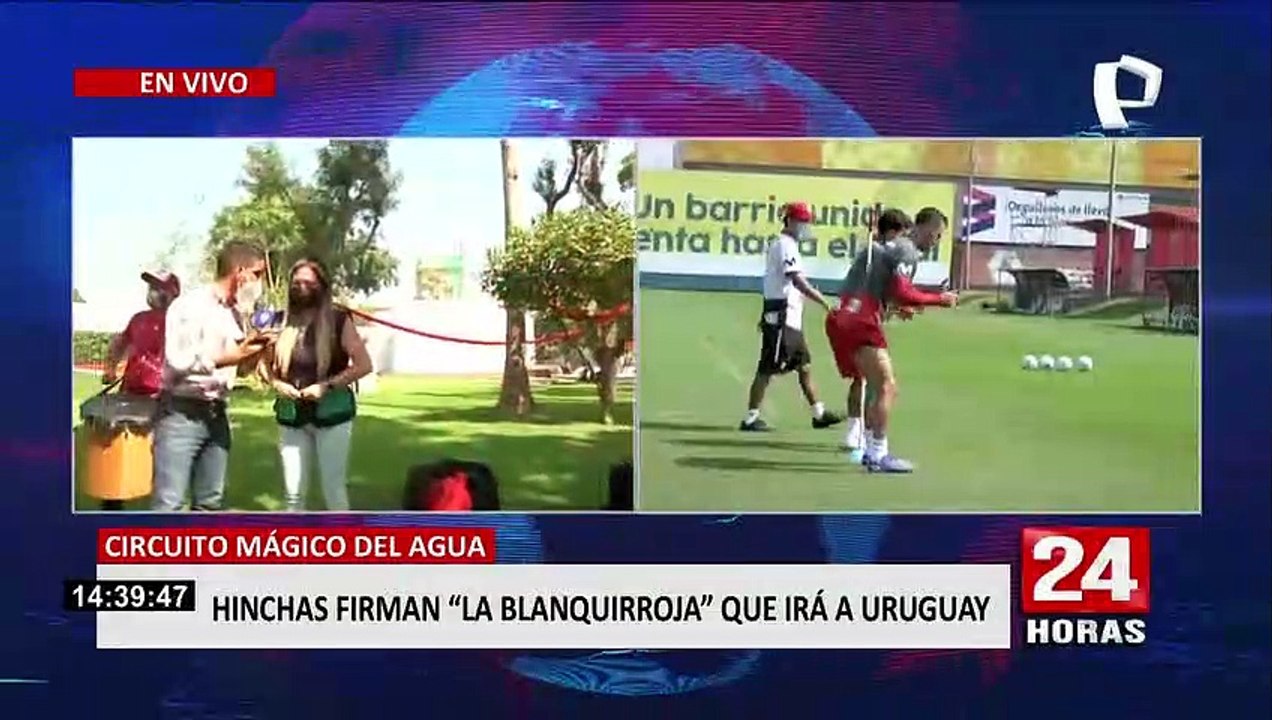 Perú - Uruguay: Hinchas firman banderola que estará en Montevideo