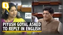 Watch | DMK MP Kanmozhi Asks Union Minister Piyush Goyal To Reply in English in Lok Sabha