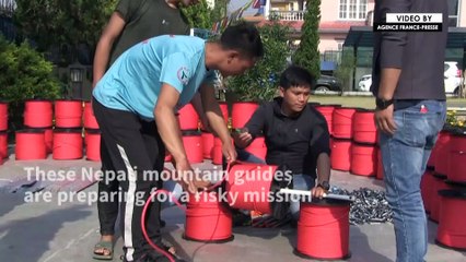 Nepali guides prepare to set Everest routes