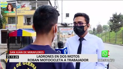 SJM: delincuentes en 'manada' asaltan a joven que tomaba desayuno para robarle su moto