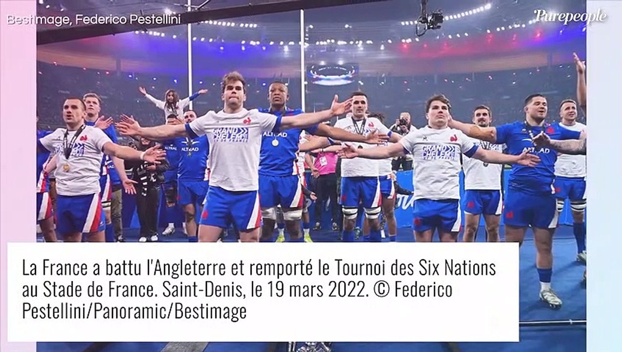 Jean-Luc Reichmann avec Nathalie, Maxim Nucci avec Isabelle Ihurburu... Les people supporters du XV de France