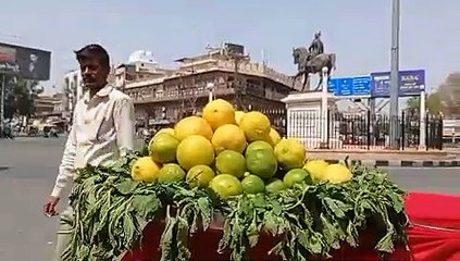 Weather news - गर्मी के कर्फ्यू में सूनी सड़क पर राहत की तलब, देखें Video...