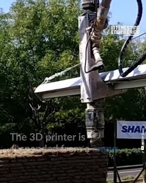 A 3D printed house made of soil and agricultural.