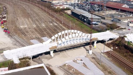 La destruction du pont de Witry vu du ciel
