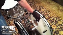 C&C 3-Piece Custom Clear Acrylic Drum Set with 5x14 White Mosaic Abalone Maple Wood Snare Drum