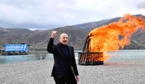 SUKAVUŞAN - Azerbaycan Cumhurbaşkanı Aliyev, Karabağ'da Nevruz ateşini yaktı