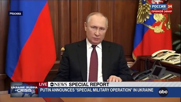 Russian President Putin announces military operation in Ukraine