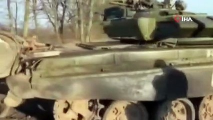 Ukrayna'nın Rus ordusuna ait konvoyu imha ettiği görüntüler yayınlandı