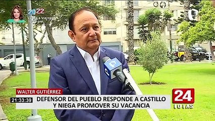 Defensor del Pueblo responde a Castillo y niega promover vacancia presidencial