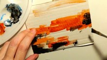Making an Abstract Painting - Orange and Black