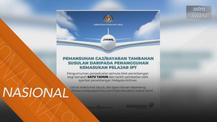 Syarikat penerbangan mansuhkan caj tambahan penjadualan semula