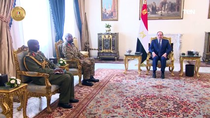 الرئيس السيسي يستقبل قائد القوات البرية الأوغندية والكاردينال الراعي