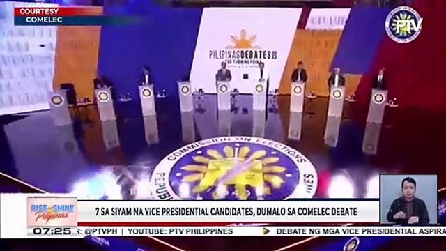 7 sa 9 na vice presidential candidates, dumalo sa Comelec debate