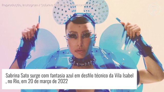 Sabrina Sato aposta em fantasia feita em Londres para ensaio técnico da Vila Isabel no Rio