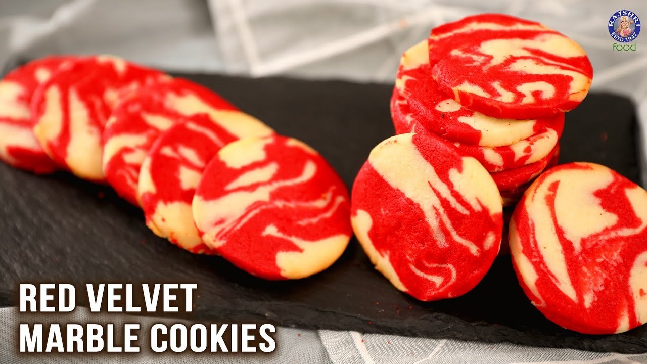 Red Velvet Marble Cookies Recipe | Homemade Eggless Cookies | How To Make Red Velvet Cookie |Bhumika