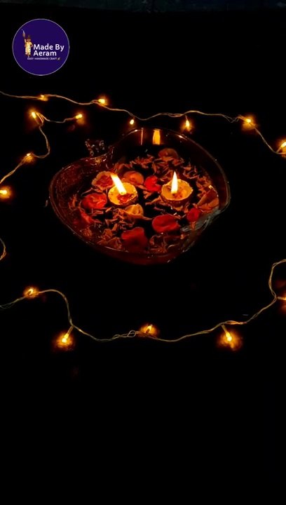 Floating flower candle bowl decoration  Making room decor idea