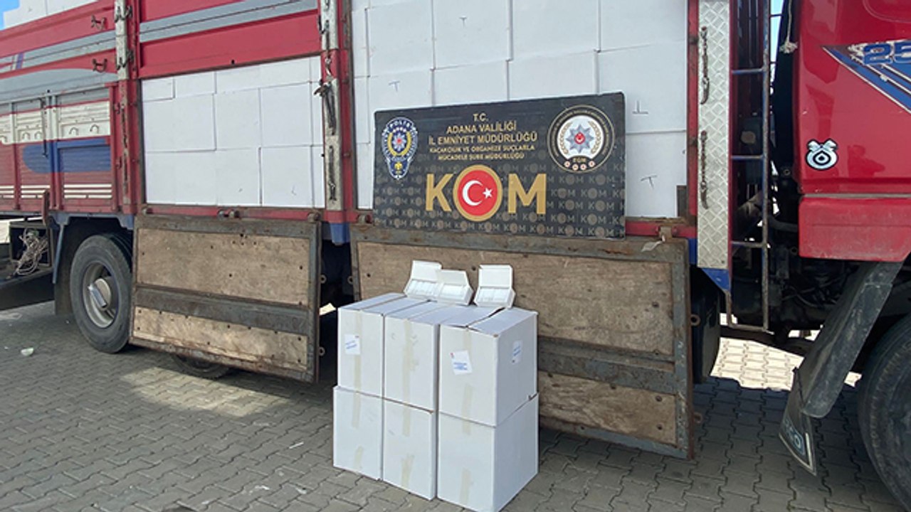 Adana'da 9 milyon 430 bin adet kaçak makaron ele geçirildi