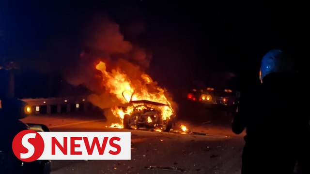 Four killed, one burnt to death after car bursts into flames following accident on NSE