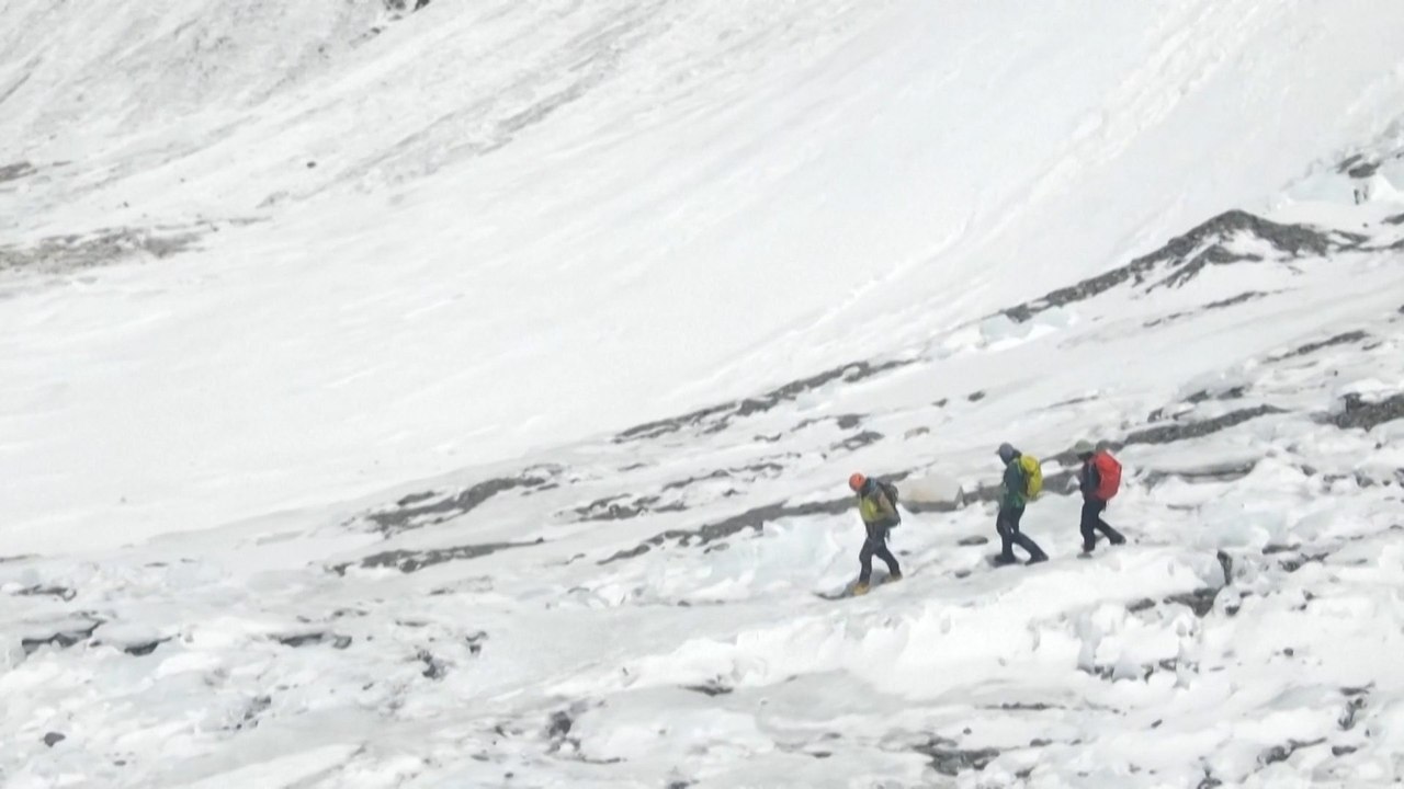 Nepal mountain guides prepare to fix ropes at Mount Everest summit ahead of climbing season