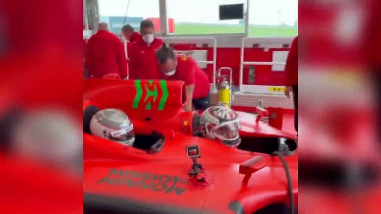 CHARLES LECLERC giving his girlfriend CHARLOTTE SINÉ the F1 experience