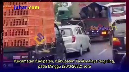 Truk Kontainer Terguling di Jalur Gentong Tasikmalaya
