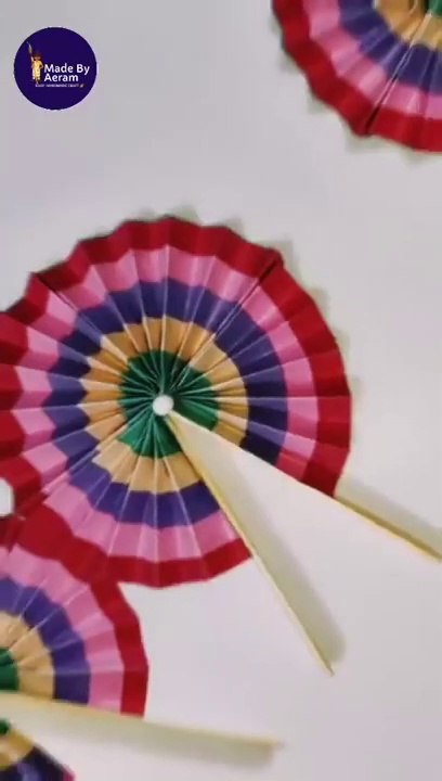 Rotation fan making for kids  DIY Origami paper fan