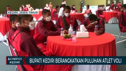 Bupati Kediri Lepas Kontingen Atlet Voli Porprov Jatim