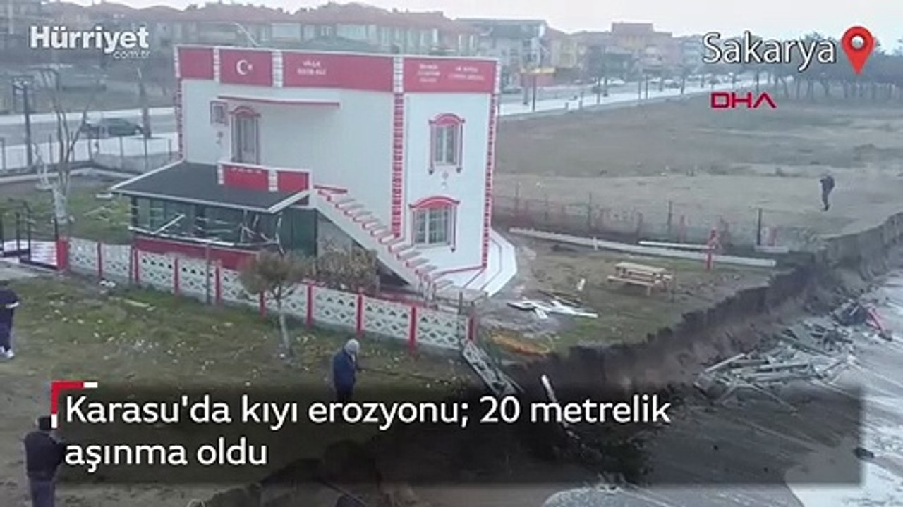 Karasu'da kıyı erozyonu; 20 metrelik aşınma oldu