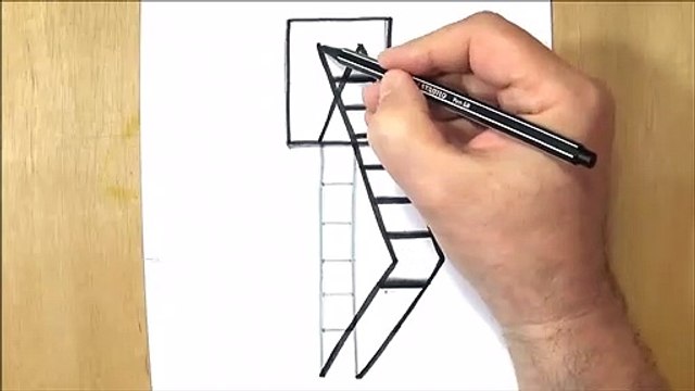 How to Draw 3D Ladder - Mirror - Drawing Ladder and Mirror - VamosART