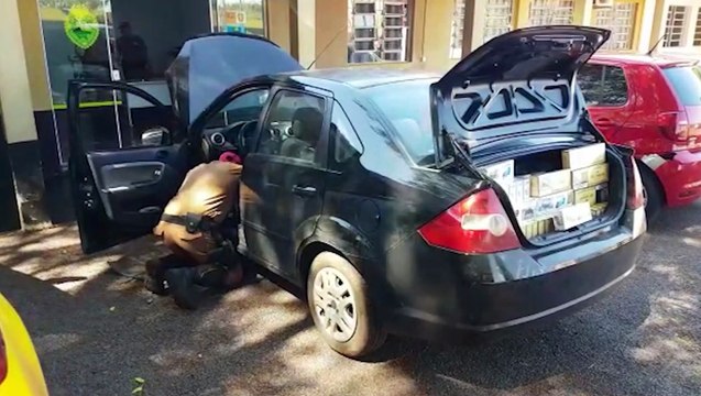 Após perseguição, PRE apreende grande quantidade de cigarros contrabandeados do Paraguai