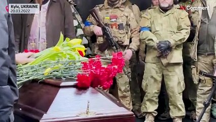 Funeral held for Ukrainian soldier