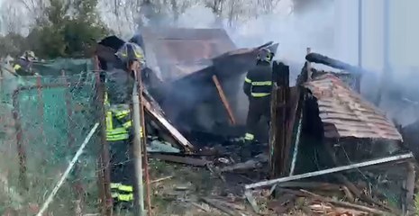 Rimini - In fiamme capanni agricoli (21.03.22)