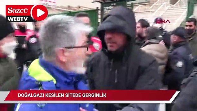 Doğalgazı kesilen sitede gerginlik! Polis müdahale etti