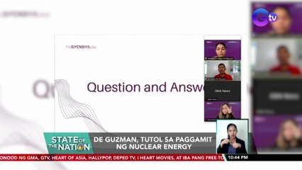 De Guzman, tutol sa paggamit ng nuclear energy | SONA