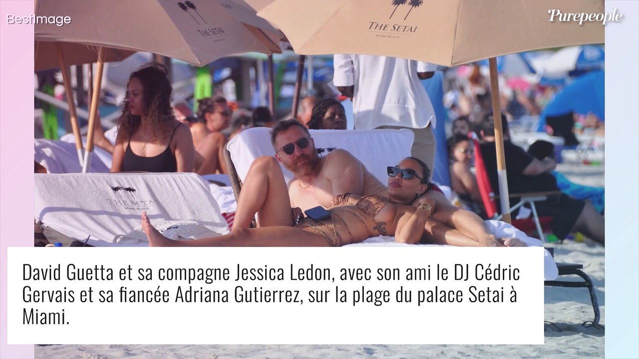 David Guetta et sa chérie Jessica Ledon : petit maillot et fesses à l'air pour un joli moment à la plage