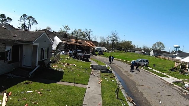 Buildings destroyed by Louisiana tornado