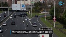 Protesta de camioneros en A Coruña