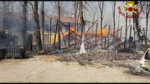 A fuoco la legnaia di un'azienda agricola, salvi gli animali