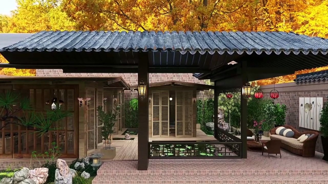 Relaxing Japanese Tiny House Garden Koi Pond | Minimalist Interior Design