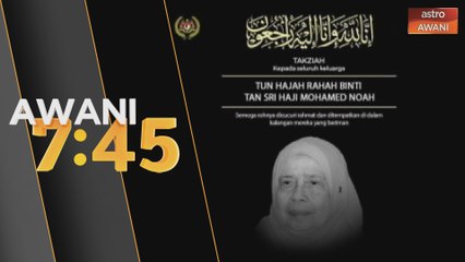 Agong, Permaisuri zahir ucapan takziah atas pemergian Tun Rahah