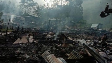 Kondisi Distrik Baya Biru Pascapenyerangan KKB, Rumah-rumah Warga Hangus
