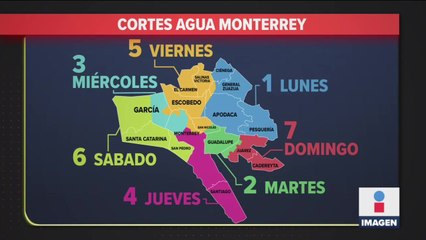 Realizarán cortes de agua en Monterrey por una semana