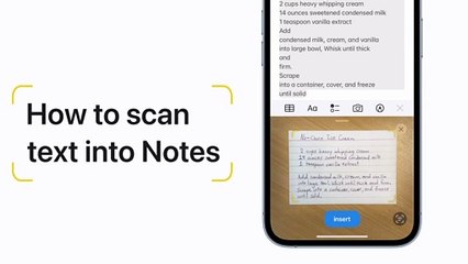 Comment numériser du texte manuscrit depuis l'App Notes