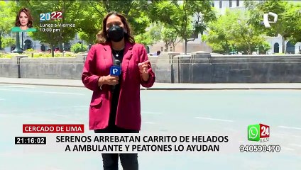 Transeúntes ayudan a vendedor y evitan que fiscalizadores se lleven carrito de helado