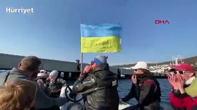 Abramoviç'in milyon dolarlık yatı Bodrum'da! Ukraynalı yelkencilerden protesto