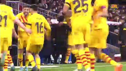 Así vivió Xavi el clásico a pie de campo en el Bernabéu / FCB