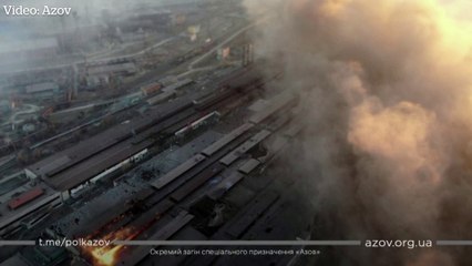 Drone footage shows explosions at Mariupol industrial compound