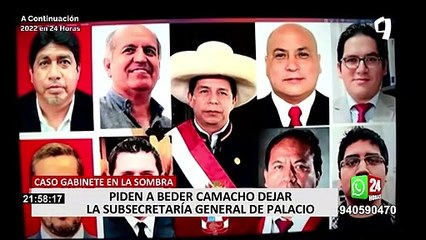 Secretario de Palacio de Gobierno pide la renuncia de Beder Camacho y otros funcionarios